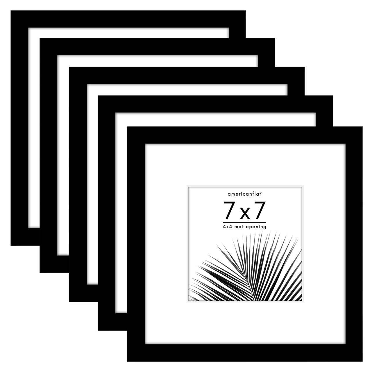 Americanflat Picture Frame Set with Mat - Set of 5 - Photo Frame Set of Five for Wall Display - Plexiglass Cover - Hanging Hardware